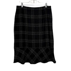 NWT Vintage David N wool blend black and white skirt womens 14 business career